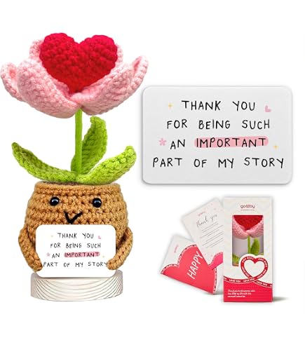 Amazon.com: Gossby Handmade Heart Flower Crochet with 'I Love You